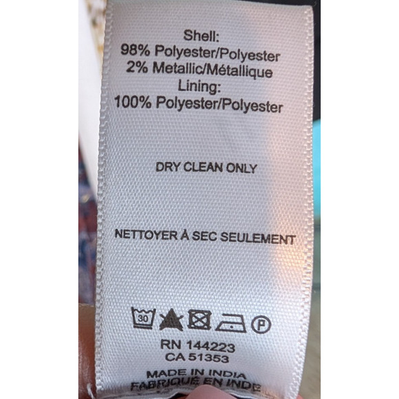 Bishop + Young Paisley Button Up Balloon Sleeve Sheer Bubble Hem Blouse Small - Picture 8 of 9